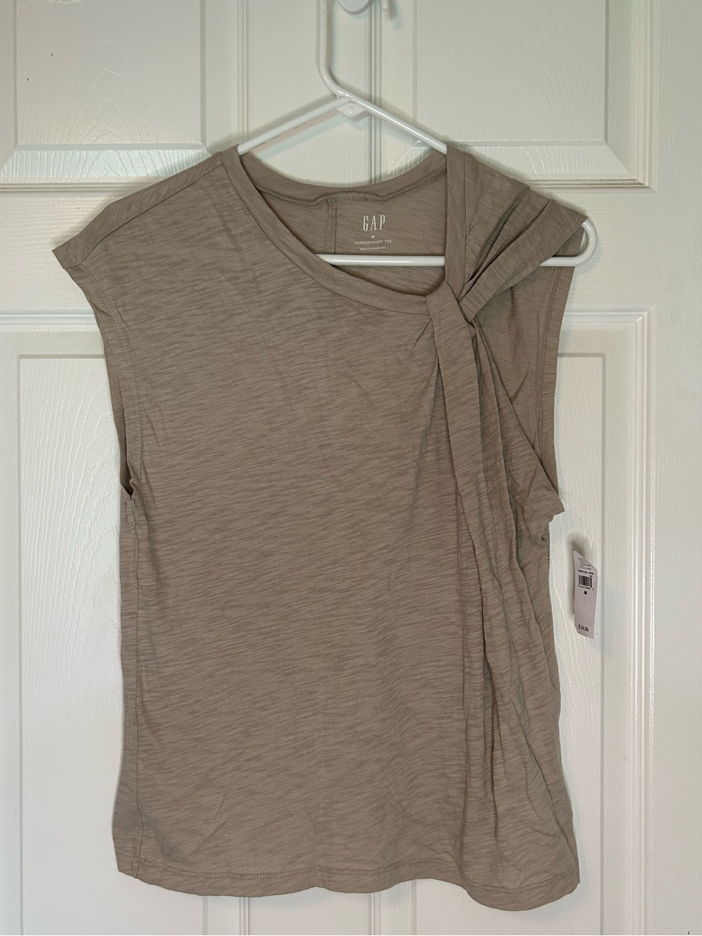 GAP Women's Taupe Knot-Shoulder Tank